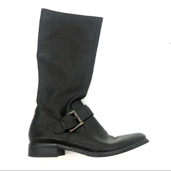 Franco Sarto brown knee high boots gold buckle - Picture 1 of 11